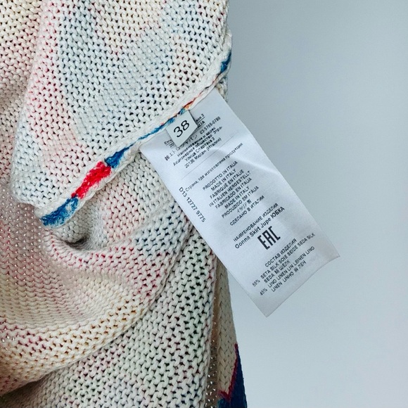 Etro Italy Silk Linen Slit Knit Stretch Pull on Midi Body Cone Skirt EU38 US4 - Picture 8 of 8